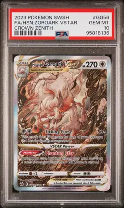 2023 POKEMON SWORD & SHIELD CROWN ZENITH FULL ART/HISUIAN ZOROARK VSTAR PSA 10 - Image 1