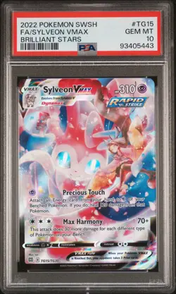 2022 POKEMON SWORD & SHIELD BRILLIANT STARS #TG15 FULL ART/SYLVEON VMAX PSA 10 - Image 1