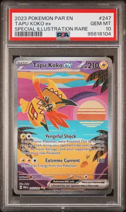 2023 POKEMON PAR EN-PARADOX RIFT SPECIAL ILLUSTRATION RARE TAPU KOKO EX PSA 10 - Image 1