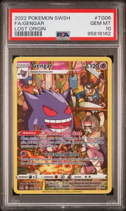 2022 POKEMON SWORD & SHIELD LOST ORIGIN #TG06 FULL ART/GENGAR PSA 10 - Image 1