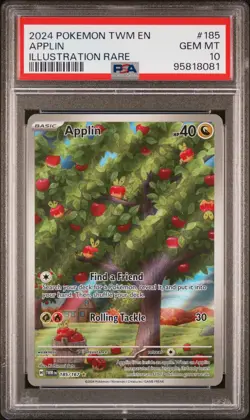 2024 POKEMON TWM EN-TWILIGHT MASQUERADE ILLUSTRATION RARE #185 APPLIN PSA 10 - Image 1