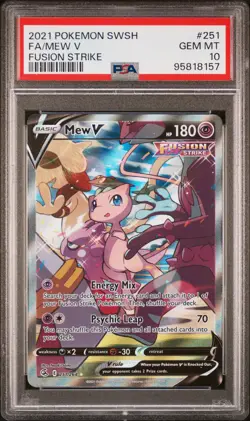 2021 POKEMON SWORD & SHIELD FUSION STRIKE #251 FULL ART/MEW V PSA 10 - Image 1