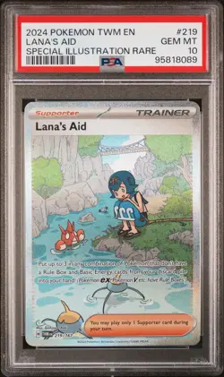 2024 POKEMON TWM EN-TWILIGHT MASQUERADE #219 LANA'S AID PSA 10 - Image 1