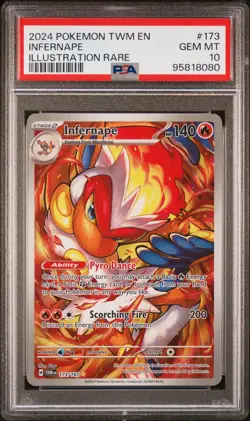 2024 POKEMON TWM EN-TWILIGHT MASQUERADE ILLUSTRATION RARE #173 INFERNAPE PSA 10 - Image 1