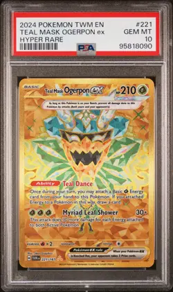 2024 POKEMON TWM EN-TWILIGHT MASQUERADE HYPER RARE TEAL MASK OGERPON EX PSA 10 - Image 1