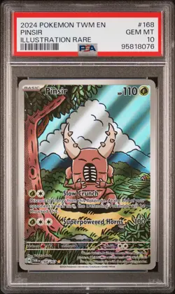2024 POKEMON TWM EN-TWILIGHT MASQUERADE ILLUSTRATION RARE #168 PINSIR PSA 10 - Image 1