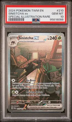 2024 POKEMON TWM EN-TWILIGHT MASQUERADE #210 SINISTCHA EX PSA 10 - Image 1