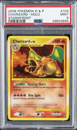 2008 POKEMON DIAMOND & PEARL STORMFRONT #103 CHARIZARD-HOLO PSA 9 - Image 1