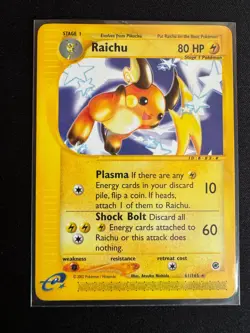 Pokemon TCG Raichu 61/165 Non-Holo e-Series Expedition Base Set 2002 NM - Image 1