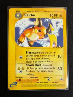 Pokemon TCG Raichu 61/165 Non-Holo e-Series Expedition Base Set 2002 NM - Image 3