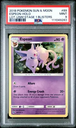 2018 POKEMON SUN & MOON LOST THUNDER #89 ESPEON-HOLO PSA 9 - Image 1