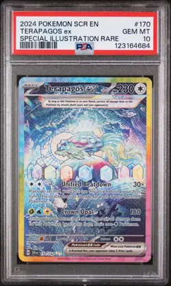 Pokemon PSA 10 Terapagos 170/142 ex Special Illustration Rare Stellar Crown SIR - Image 2