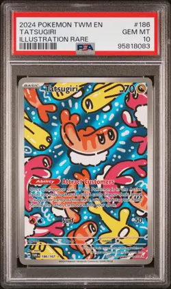 2024 POKEMON TWM EN-TWILIGHT MASQUERADE ILLUSTRATION RARE #186 TATSUGIRI PSA 10 - Image 1