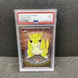 2000 Topps Chrome Pokemon HOLO #27 SANDSHREW PSA 9 - Image 1