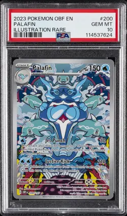 2023 POKEMON OBF EN-OBSIDIAN FLAMES ILLUSTRATION RARE #200 PALAFIN PSA 10 - Image 1