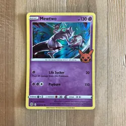 Mewtwo 056/172 Trick Or Trade Halloween Pokemon TCG Pikachu Stamp - Image 1