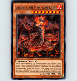 Yugioh Dogoran, The Mad Flame Kaiju CORE-EN087 1st Edition Rare - NM - Image 1