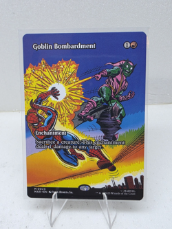 Magic The Gathering: Spiderman MAR Goblin Bombardment 0023 Borderless - Image 1