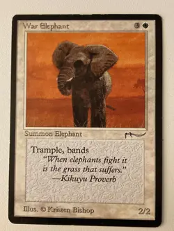 Magic the Gathering MTG Arabian Nights War Elephant Dark MP (Beta Bob) - Image 1