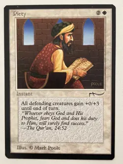 Magic the Gathering MTG Arabian Nights Piety Dark MP (Beta Bob) - Image 1