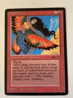 Magic the Gathering MTG Arabian Nights Bird Maiden Light MP (Beta Bob) - Image 1