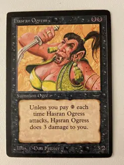 Magic the Gathering MTG Arabian Nights Hasran Ogress Dark MP (Beta Bob) - Image 1