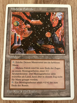 Mishras Fabrik MtG 4th Edition GD Magic Karte Mishra's Factory Kult Land - Image 1