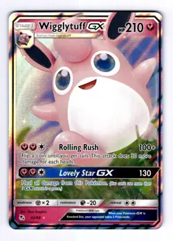 Wigglytuff GX Hidden Fates #42 (2019) Ultra Rare Holo NM Pokemon - Image 1