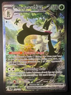 Meowscarada ex 256/193 Sv02: Paldea Evolved Holo Pokemon Card Mint - Image 1