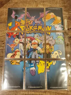 Pokemon 1999 Topps TV5 - TV13 Character Puzzle Set Ashe Pikachu - Image 4