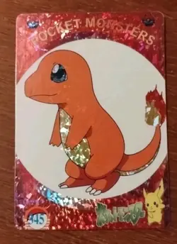 Charmander #345 Pokemon Pocket Monsters Vending Prism Holo Vintage Sticker - Image 2