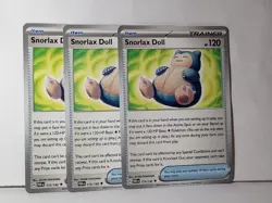 Snorlax Doll 175/182 Pokemon TCG Paradox Rift 3x Playset - Image 1
