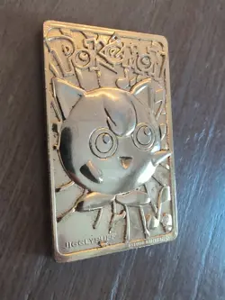 Vintage Burger King Pokemon Jigglypuff 23K Gold-Plated Trading Card 1999 #39 - Image 1