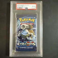 Pokemon XY Evolutions Booster Pack PSA 8 Blastoise Art 2016 Sealed Graded - Image 1