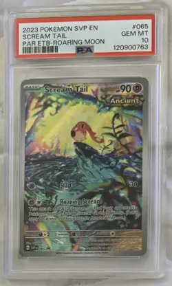 2023 Pokemon SVP PAR ETB-Roaring Moon Scream Tail #065 PSA 10 - Image 1