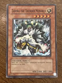 Zaborg the Thunder Monarch AST-023 Ancient Sanctuary Unlimited Super Rare LP - Image 1