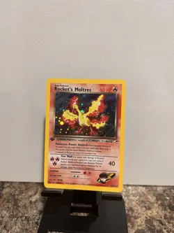 Rockets Moltres Holo Rare Card 12/132 Gym Heroes 1st Edition - Image 1