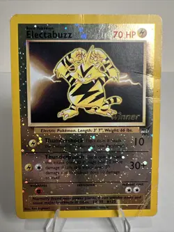 DAMAGED Electabuzz 1 WINNER Reverse Holo Best of Promos AUTHENTIC Pokemon Card - Image 1