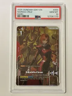 Gundam Card Game Marida Cruz Alternate Art Foil GD01-093 R+ PSA10 - Image 1