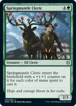1x Springmantle Cleric - Foil MTG Zendikar Rising NM Magic Foil - Image 1