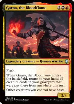 X 1 Garna, the Bloodflame NM-M Dominaria 194 MTG Magic The Gathering - Image 1