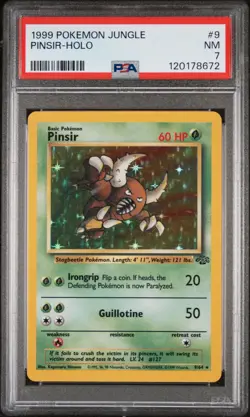 1999 POKEMON JUNGLE #9 PINSIR-HOLO PSA 7 - Image 1