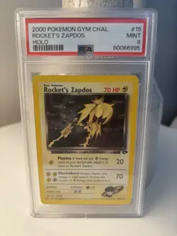 PSA 9 2000 Pokemon Rocket's Zapdos 15/132 Gym Challenge Holo Mint 💎 - Image 1