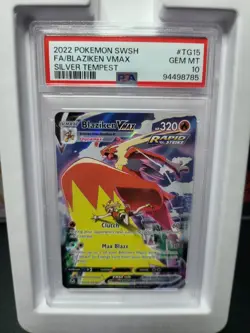 PSA 10 Blaziken Vmax Full Art #TG15 2022 Sword & Shield Silver Tempest Pokemon - Image 1