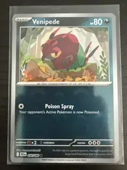 Venipede (Poke Ball Pattern) 054/086 SV: Black Bolt Holo Common Pokemon TCG NM - Image 1