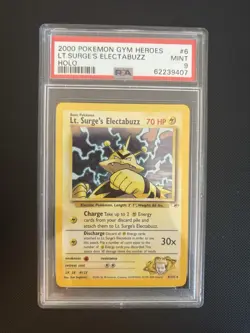 PSA 9 2000 Pokemon Lt. Surge's Electabuzz 6/132 Gym Heroes Holo Mint 💎 - Image 2