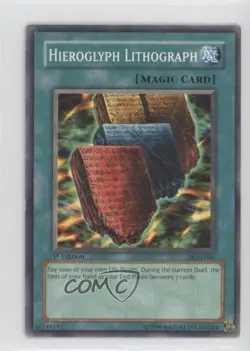 Hieroglyph Lithograph 1st Ed. YuGiOh Pharaonic Guardian #PGD-086 2003 - Image 1