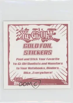 Joey Wheeler Topps YuGiOh Sticker Collection Gold Foil #9 2002 - Image 2