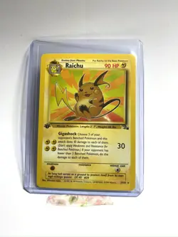 Pokemon Trading Card Raichu Fossil Set 29/62 First Edition - Image 1