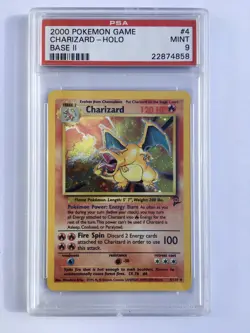 Pokemon Charizard Base Set 2 4/130 Ultra Rare Holo Card PSA 9 Mint 2000 - Image 1